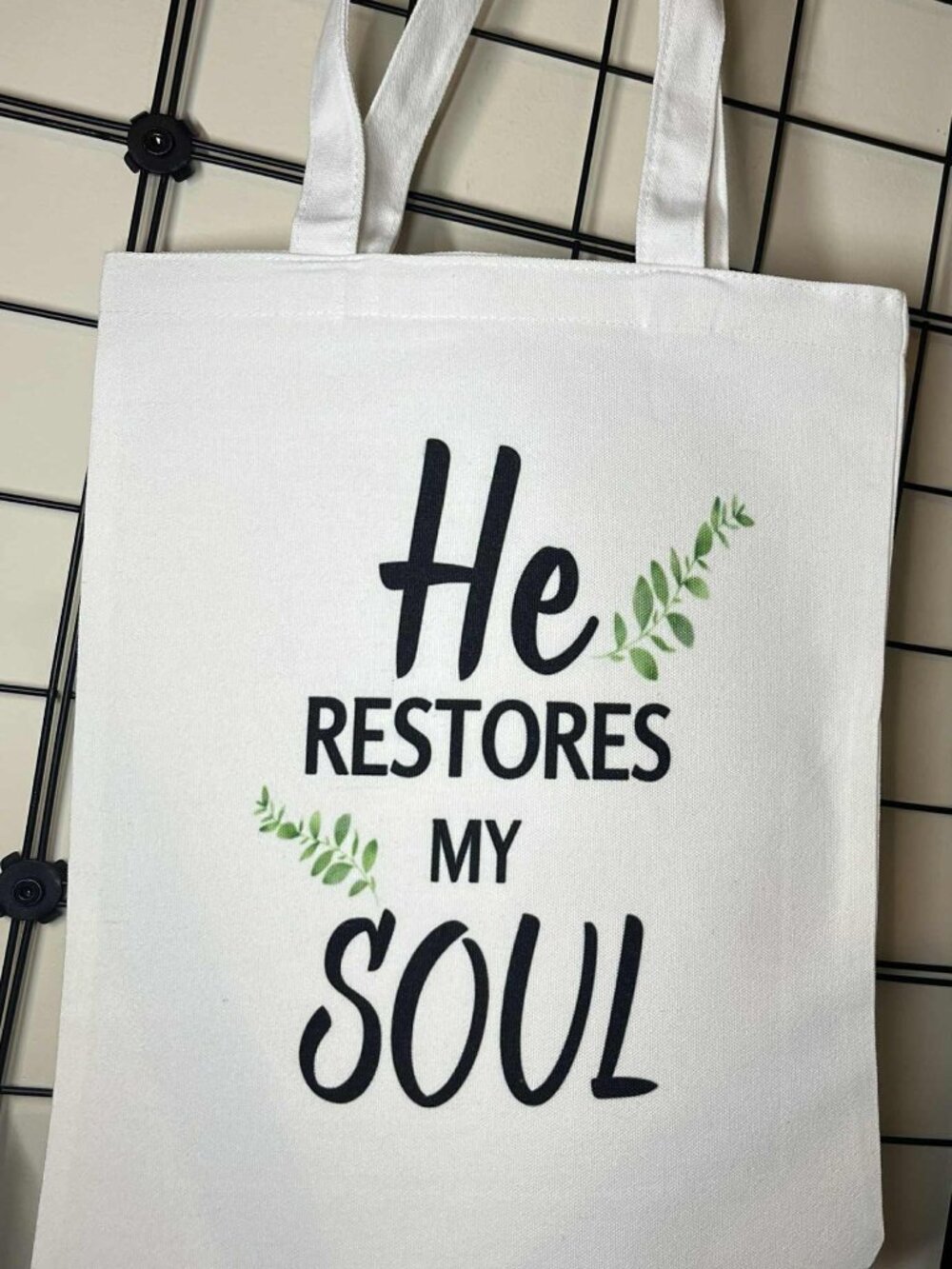 Tote bag He Restores my Soul